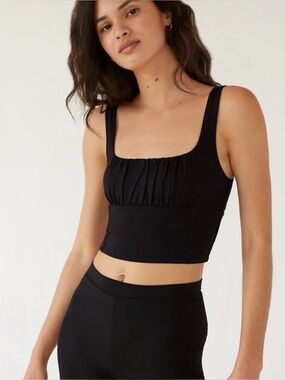 Wilfred Black Ruffle Crop Top